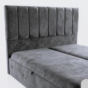 Bed met gaslift kopen – fluwelen opbergbed met gestoffeerd hoofdbord en verborgen opbergruimte