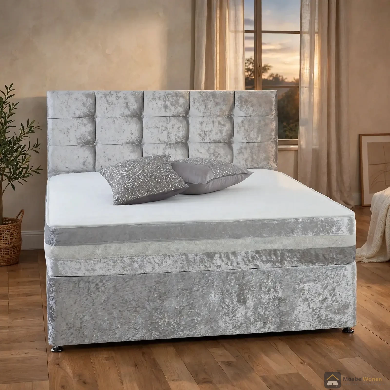 Divanbed met lades incl. matras in een slaapkamer